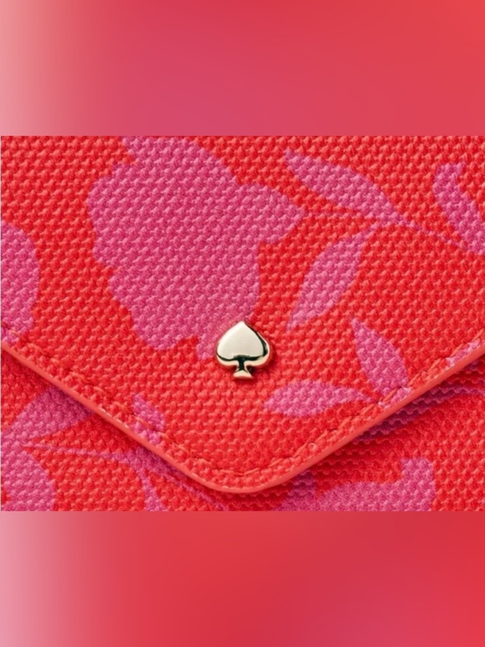 Kate Spade Pink and Coral Floral Envelope Wallet - Picture 4 of 5